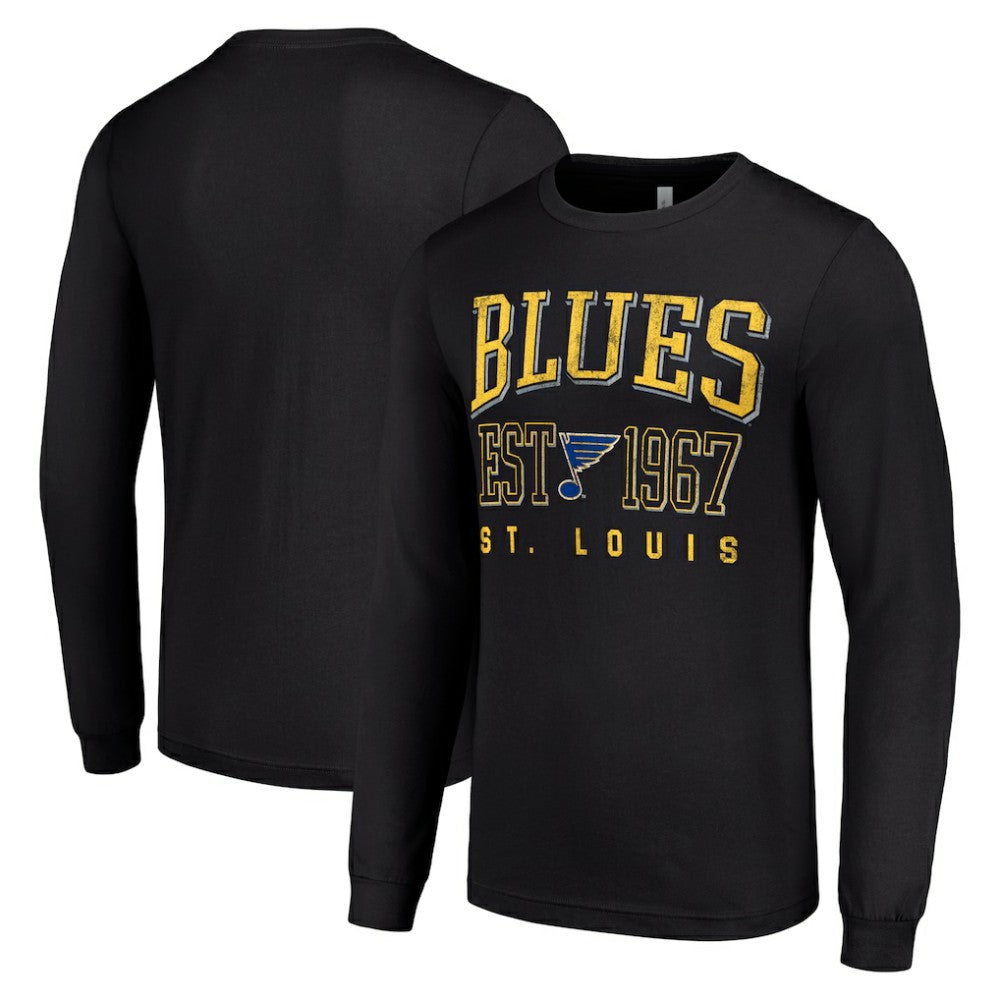 St. Louis Blues - Starter Retro Graphic Long Sleeve Crew T-Shirt Black