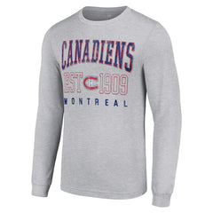 Montreal Canadiens - Starter Retro Graphic Long Sleeve Crew T-Shirt Heather Gray
