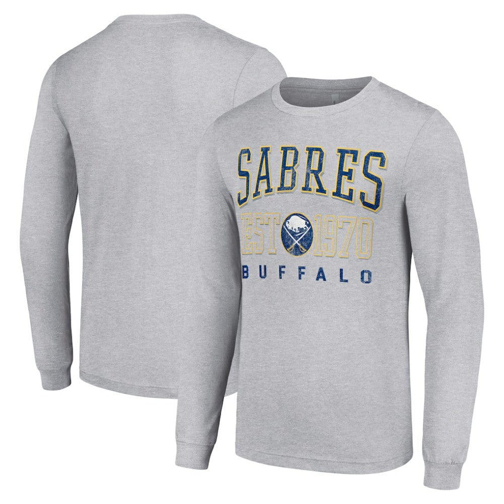 Buffalo Sabres - Starter Retro Graphic Long Sleeve Crew T-Shirt Heather Gray
