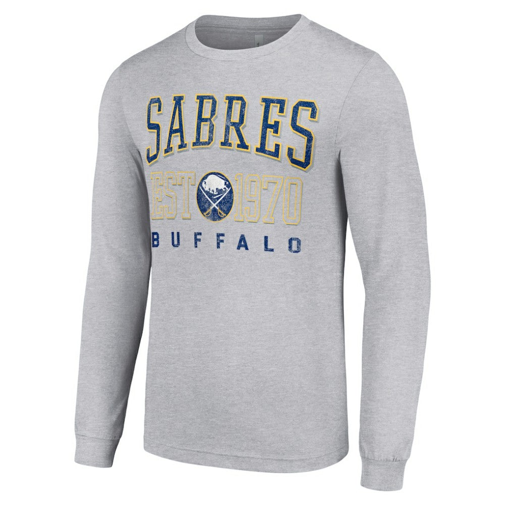 Buffalo Sabres - Starter Retro Graphic Long Sleeve Crew T-Shirt Heather Gray