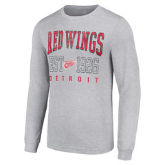 Detroit Red Wings - Starter Retro Graphic Long Sleeve Crew T-Shirt Heather Gray