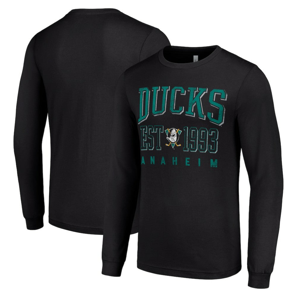 Anaheim Ducks - Starter Retro Graphic Long Sleeve Crew T-Shirt Black