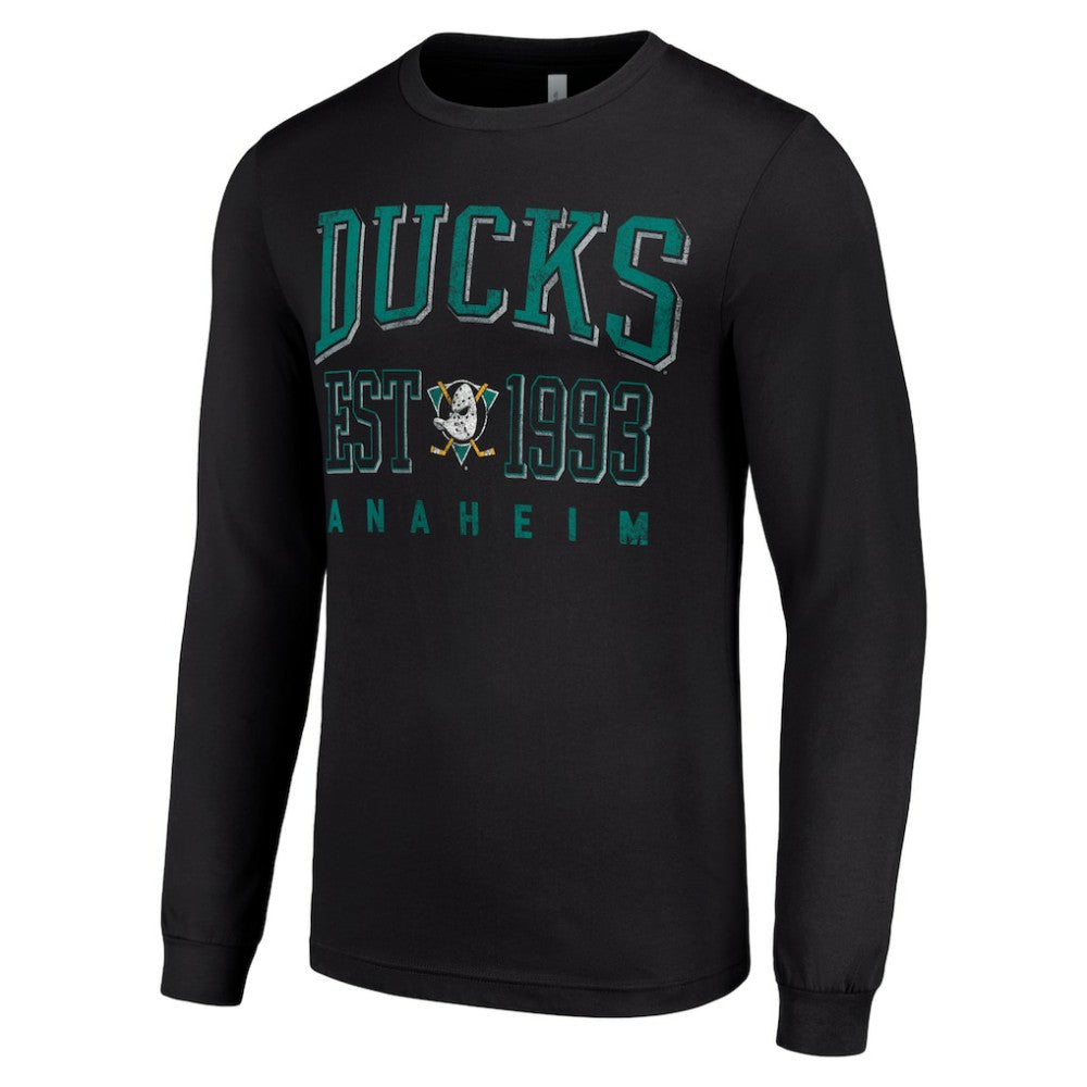 Anaheim Ducks - Starter Retro Graphic Long Sleeve Crew T-Shirt Black
