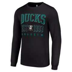 Anaheim Ducks - Starter Retro Graphic Long Sleeve Crew T-Shirt Black