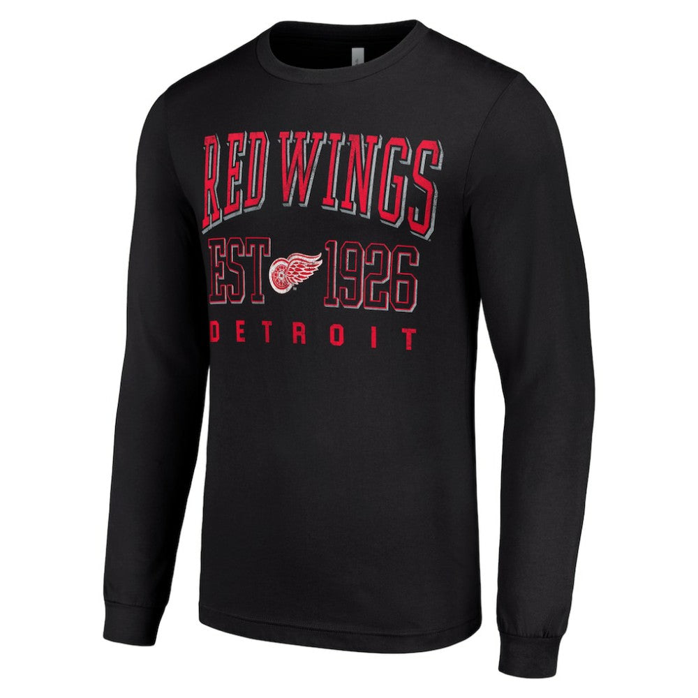 Detroit Red Wings - Starter Retro Graphic Long Sleeve Crew T-Shirt Black