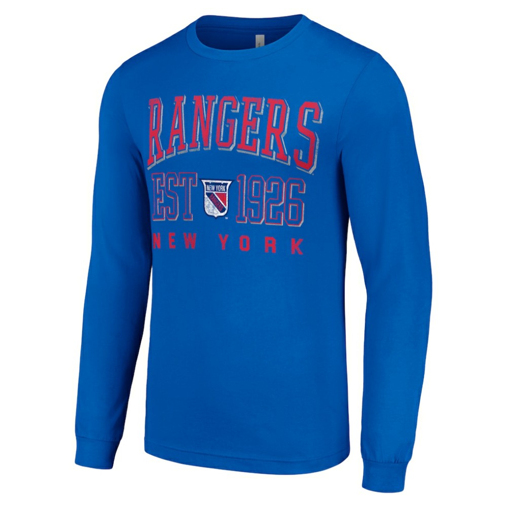 New York Rangers Starter Retro Graphic Long Sleeve Crew T-Shirt Royal