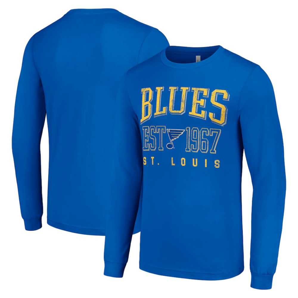 St. Louis Blues - Starter Retro Graphic Long Sleeve Crew T-Shirt Royal