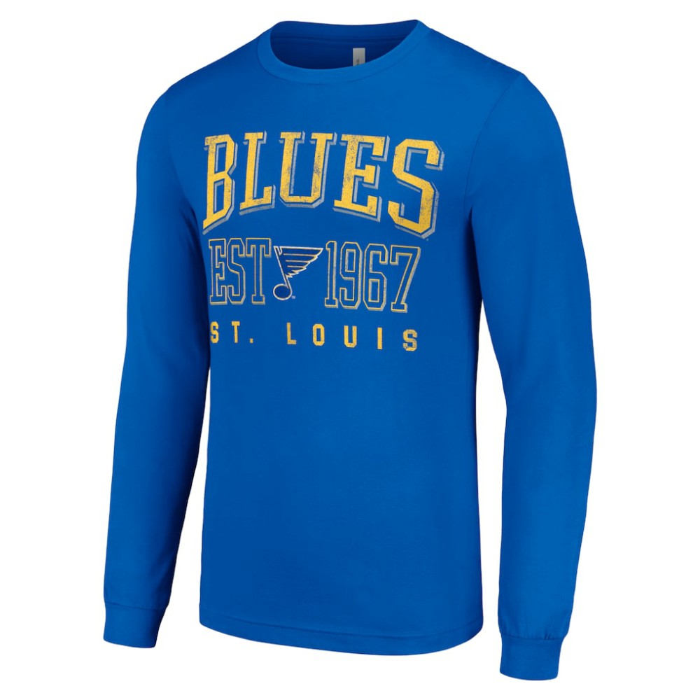 St. Louis Blues - Starter Retro Graphic Long Sleeve Crew T-Shirt Royal