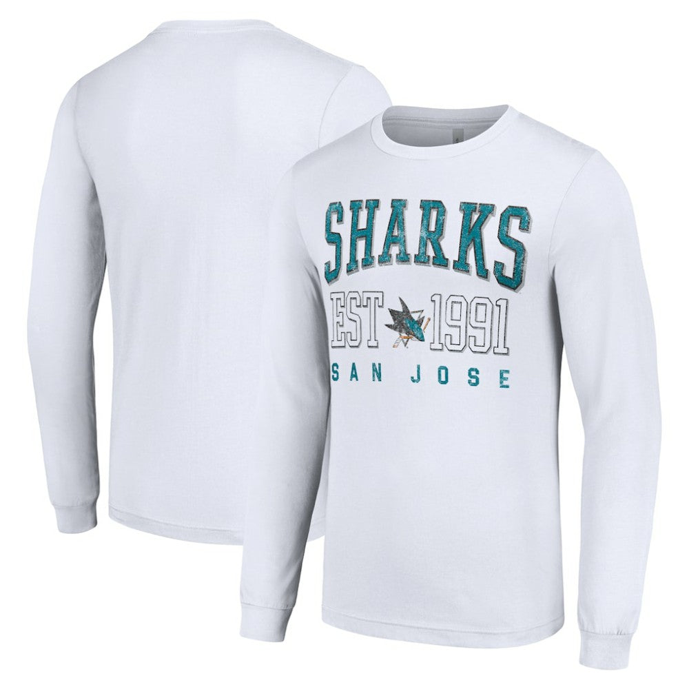 San Jose Sharks - Starter Logo Graphic Long Sleeve T-Shirt White