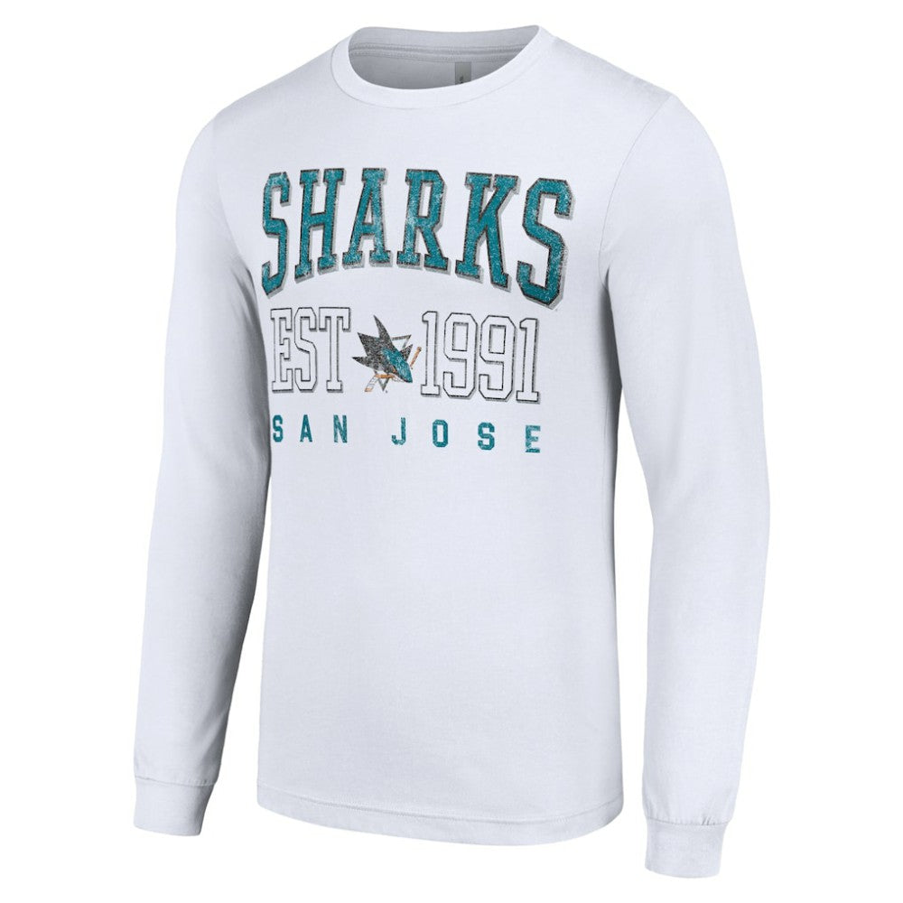 San Jose Sharks - Starter Logo Graphic Long Sleeve T-Shirt White
