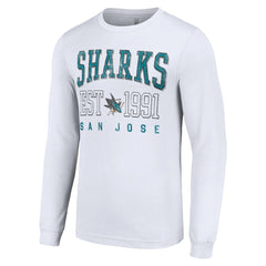 San Jose Sharks - Starter Logo Graphic Long Sleeve T-Shirt White