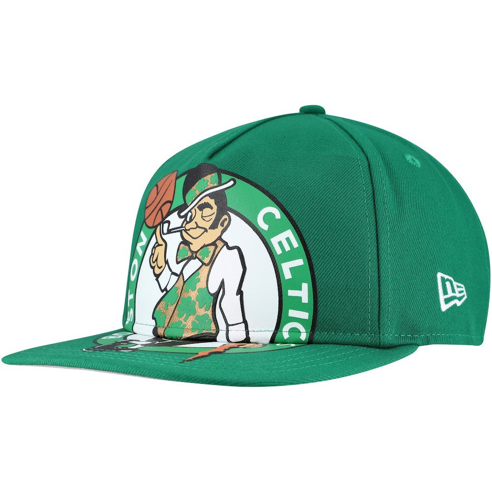 New Era - Boston Celtics Oversized Puff Print Logo Golfer Snapback Hat - Kelly Green