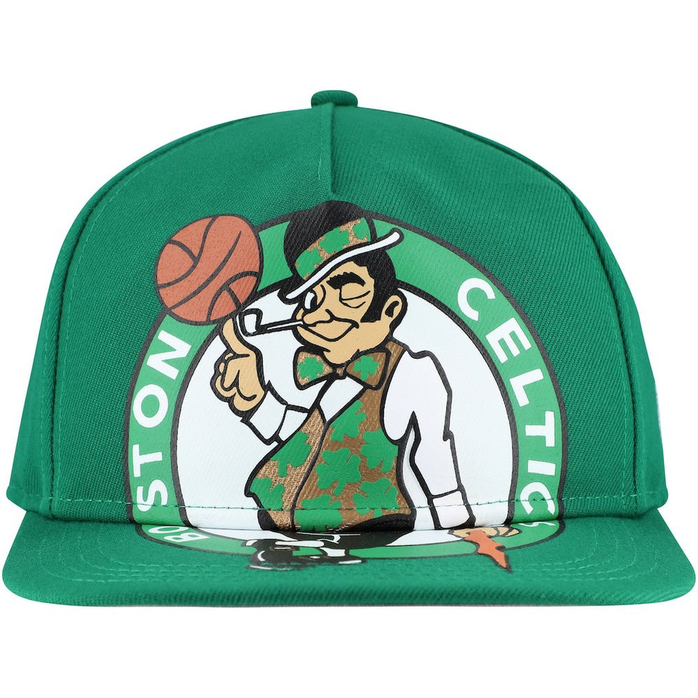 New Era - Boston Celtics Oversized Puff Print Logo Golfer Snapback Hat - Kelly Green