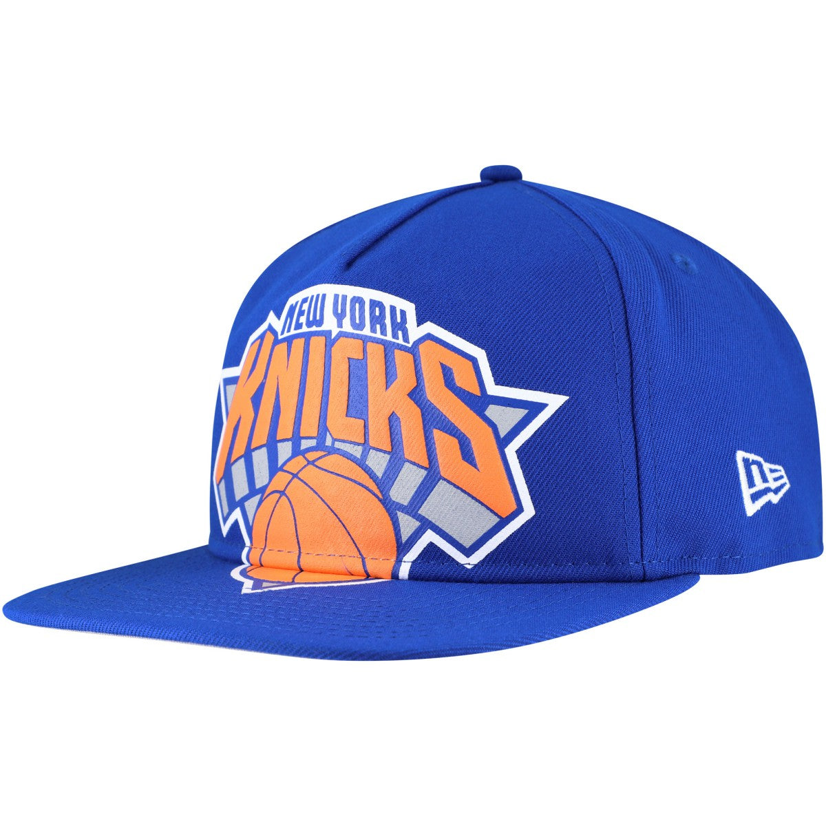 New Era - New York Knicks Oversized Puff Print Logo Golfer Snapback Hat - Blue