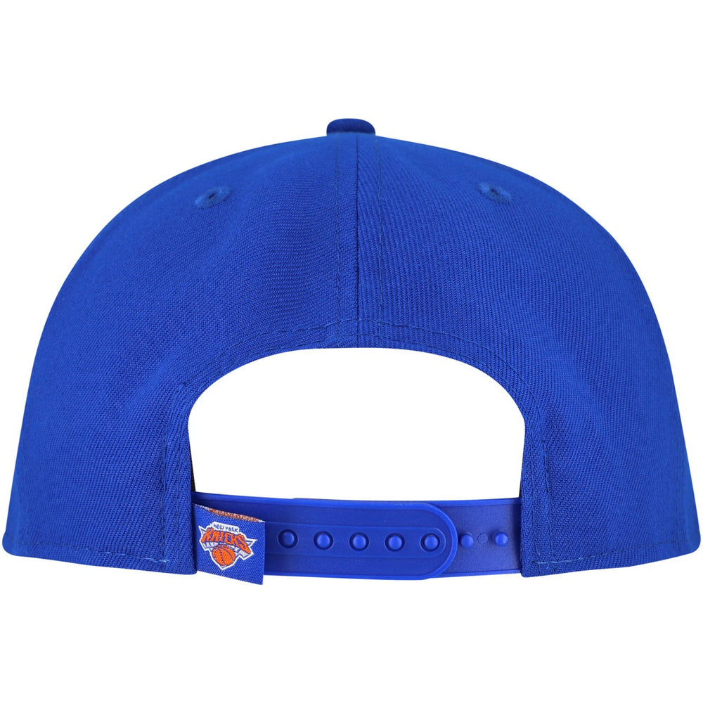 New Era - New York Knicks Oversized Puff Print Logo Golfer Snapback Hat - Blue