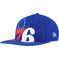New Era - Philadelphia 76ers Oversized Puff Print Logo Golfer Snapback Hat - Royal