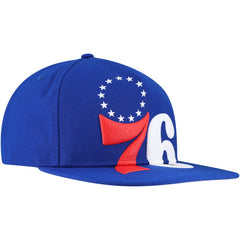 New Era - Philadelphia 76ers Oversized Puff Print Logo Golfer Snapback Hat - Royal