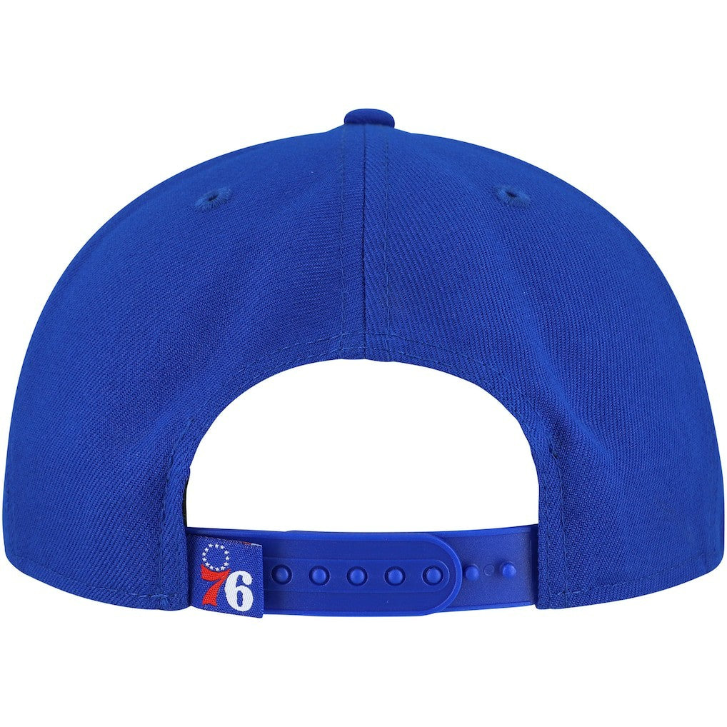 New Era - Philadelphia 76ers Oversized Puff Print Logo Golfer Snapback Hat - Royal