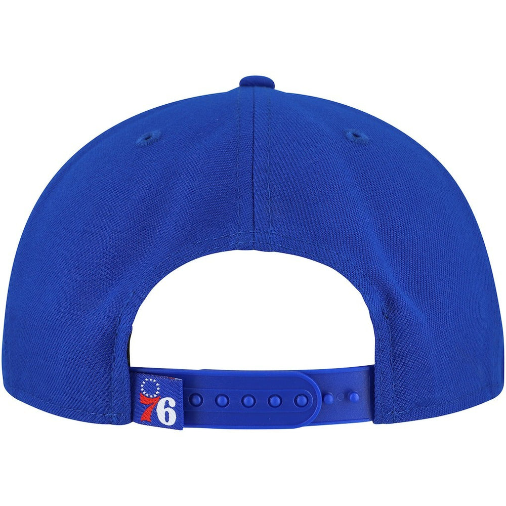 New Era - Philadelphia 76ers Oversized Puff Print Logo Golfer Snapback Hat - Royal