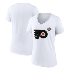 Philadelphia Flyers - Fanatics Women's 2024 NHL Stadium Series Logo V-Neck T-shirt White