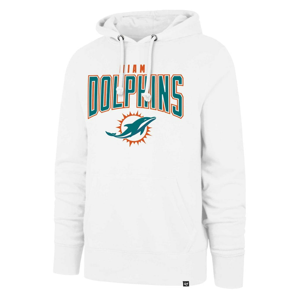 Miami Dolphins '47 Elements Arch Headline Pullover Hoodie White - 47 brand