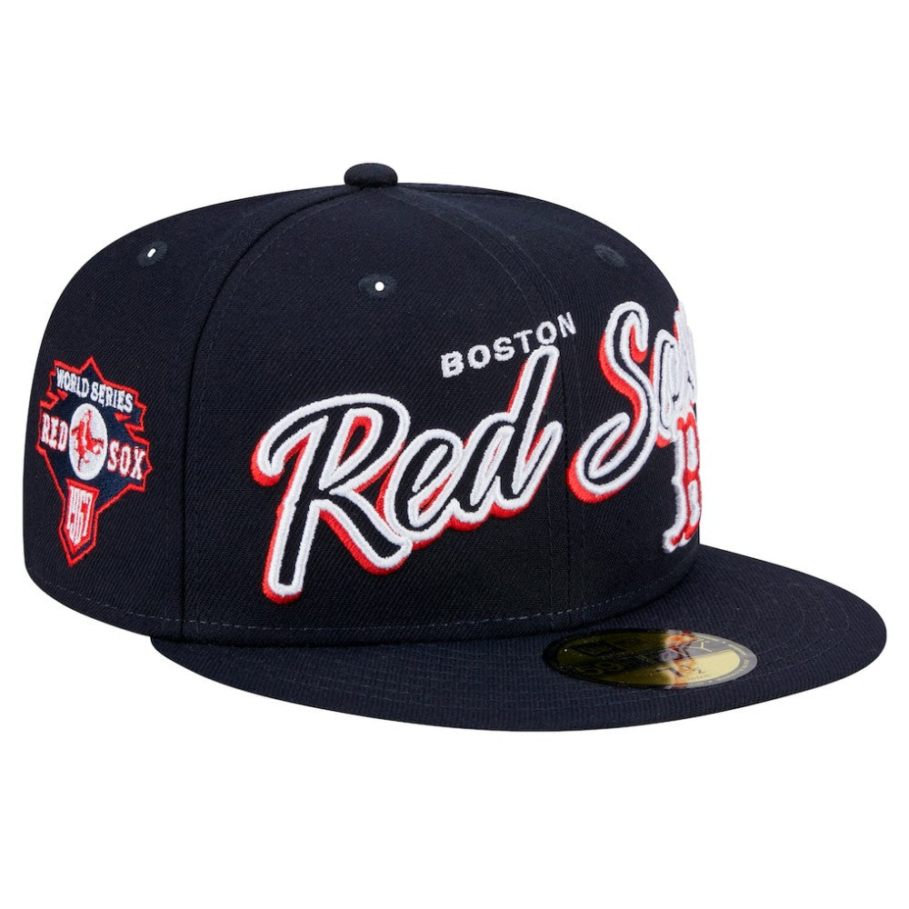 Boston Red Sox New Era Script Sided 59FIFTY Fitted Hat Near Me