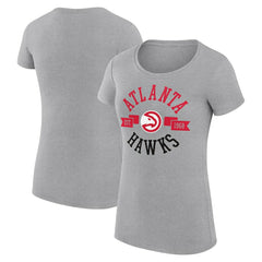 NBA - Atlanta Hawks G-III 4Her by Carl Banks Women's Super-Slim Fit Lightweight Large City Logo T-Shirt - Heather Gray