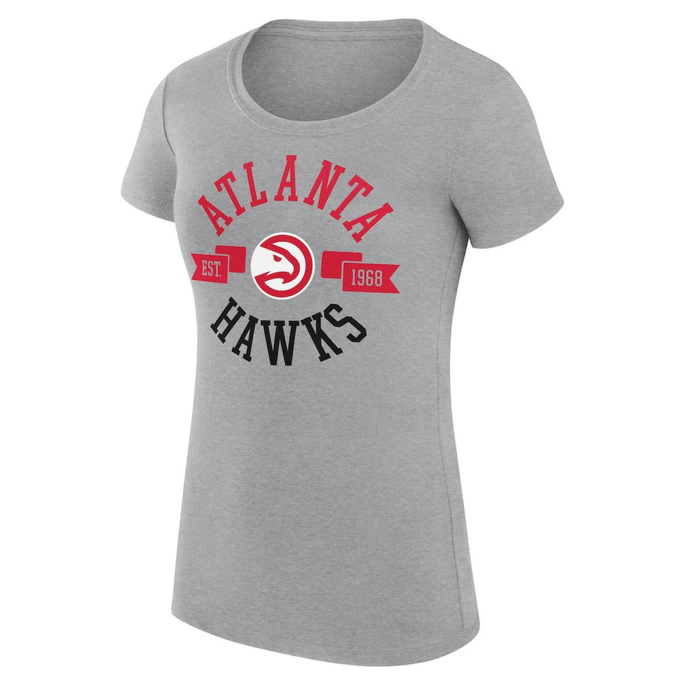 NBA - Atlanta Hawks G-III 4Her by Carl Banks Women's Super-Slim Fit Lightweight Large City Logo T-Shirt - Heather Gray