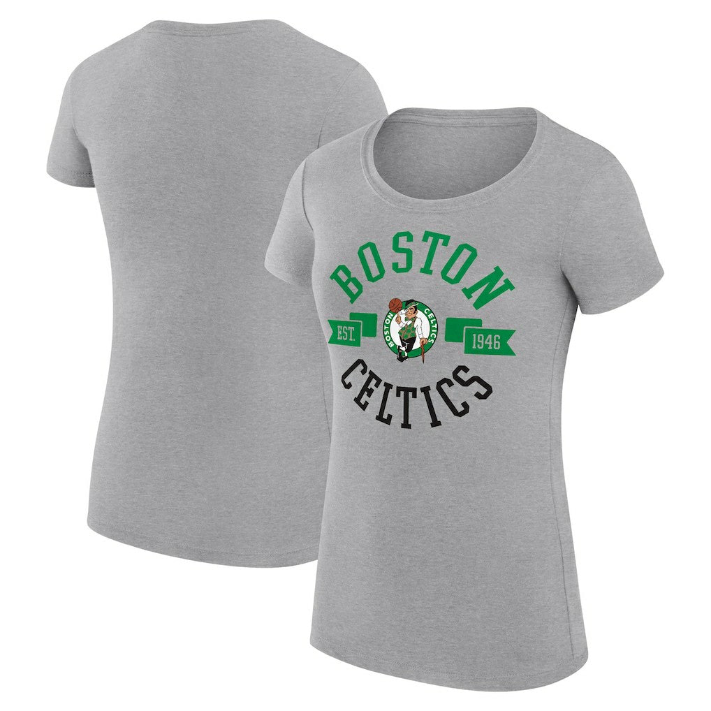 NBA - Boston Celtics G-III 4Her by Carl Banks Women's Super-Slim Fit Lightweight Large City Logo T-Shirt - Heather Gray