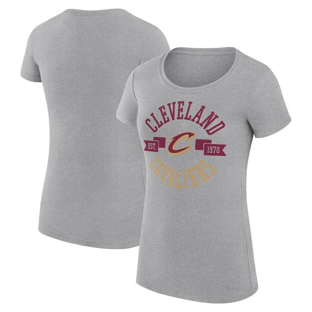NBA - Cleveland Cavaliers G-III 4Her by Carl Banks Women's Super-Slim Fit Lightweight Large City Logo T-Shirt - Heather Gray