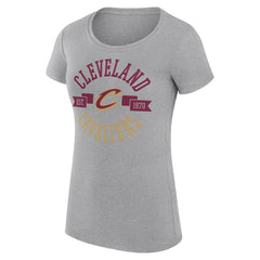NBA - Cleveland Cavaliers G-III 4Her by Carl Banks Women's Super-Slim Fit Lightweight Large City Logo T-Shirt - Heather Gray