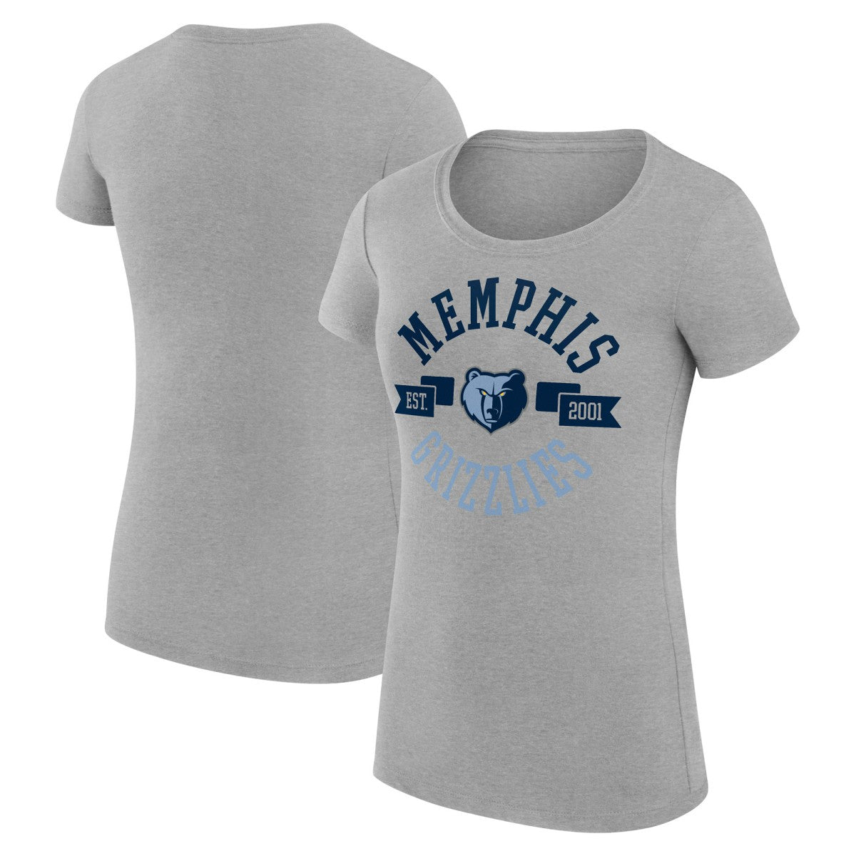 NBA - Memphis Grizzlies G-III 4Her by Carl Banks Women's Super-Slim Fit Lightweight Large City Logo T-Shirt - Heather Gray