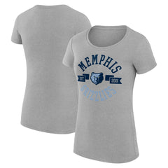 NBA - Memphis Grizzlies G-III 4Her by Carl Banks Women's Super-Slim Fit Lightweight Large City Logo T-Shirt - Heather Gray