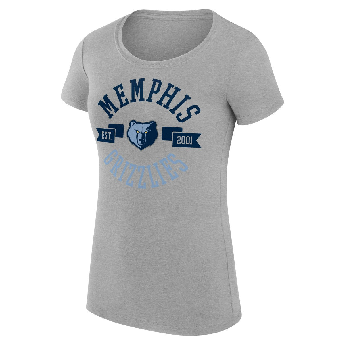 NBA - Memphis Grizzlies G-III 4Her by Carl Banks Women's Super-Slim Fit Lightweight Large City Logo T-Shirt - Heather Gray