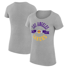 NBA - Los Angeles Lakers G-III 4Her by Carl Banks Women's Super-Slim Fit Lightweight Large City Logo T-Shirt - Heather Gray