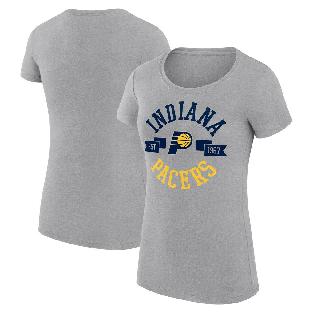 NBA - Indiana Pacers G-III 4Her by Carl Banks Women's Super-Slim Fit Lightweight Large City Logo T-Shirt - Heather Gray