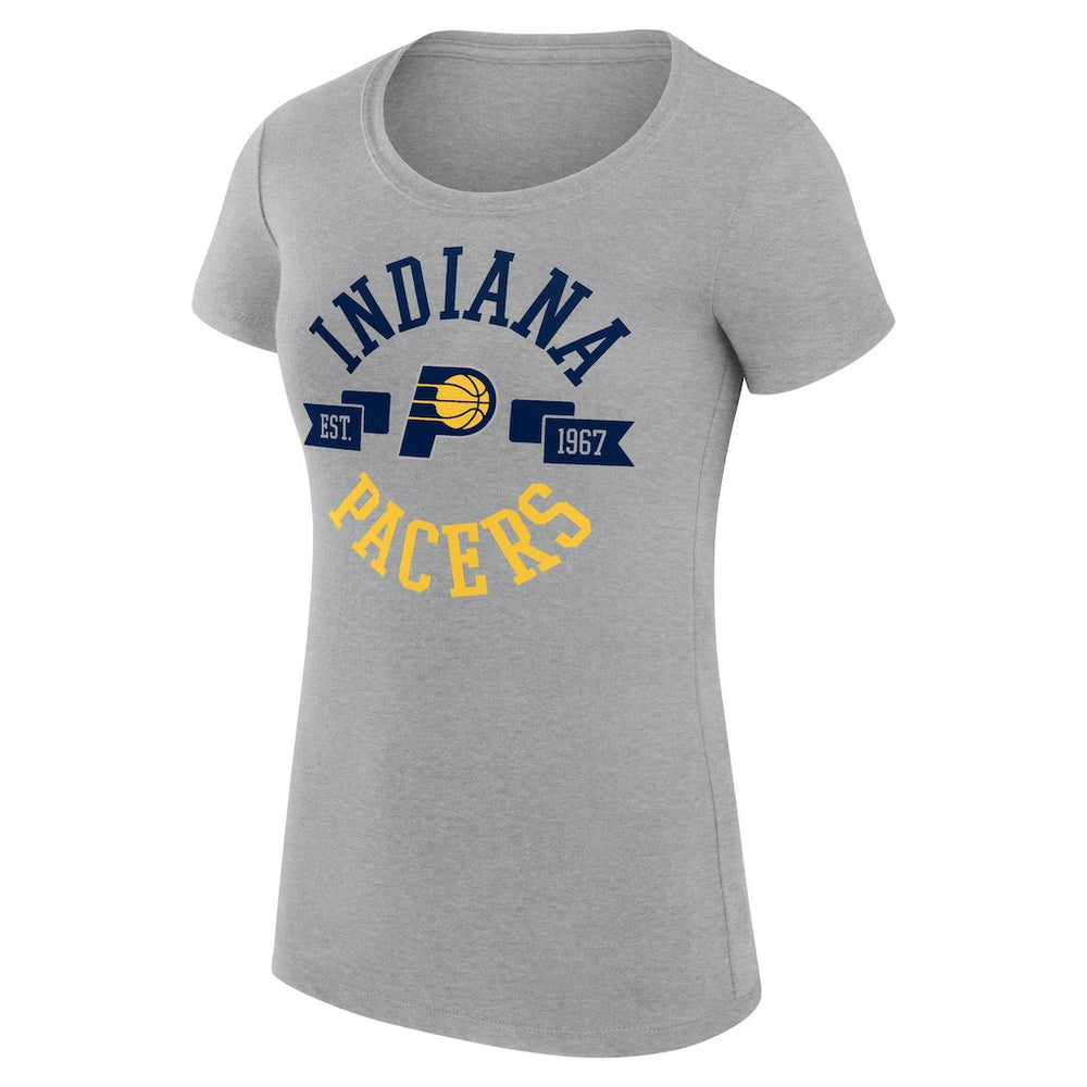 NBA - Indiana Pacers G-III 4Her by Carl Banks Women's Super-Slim Fit Lightweight Large City Logo T-Shirt - Heather Gray