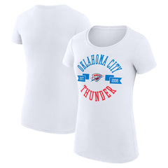 NBA - Oklahoma City Thunder G-III 4Her by Carl Banks Women's Super-Slim Fit Lightweight Large City Logo T-Shirt - White