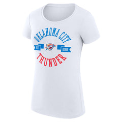 NBA - Oklahoma City Thunder G-III 4Her by Carl Banks Women's Super-Slim Fit Lightweight Large City Logo T-Shirt - White