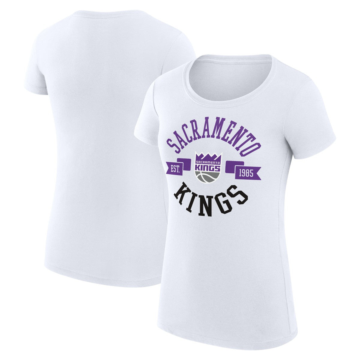 NBA - Sacramento Kings G-III 4Her by Carl Banks Women's Super-Slim Fit Lightweight Large City Logo T-Shirt - White