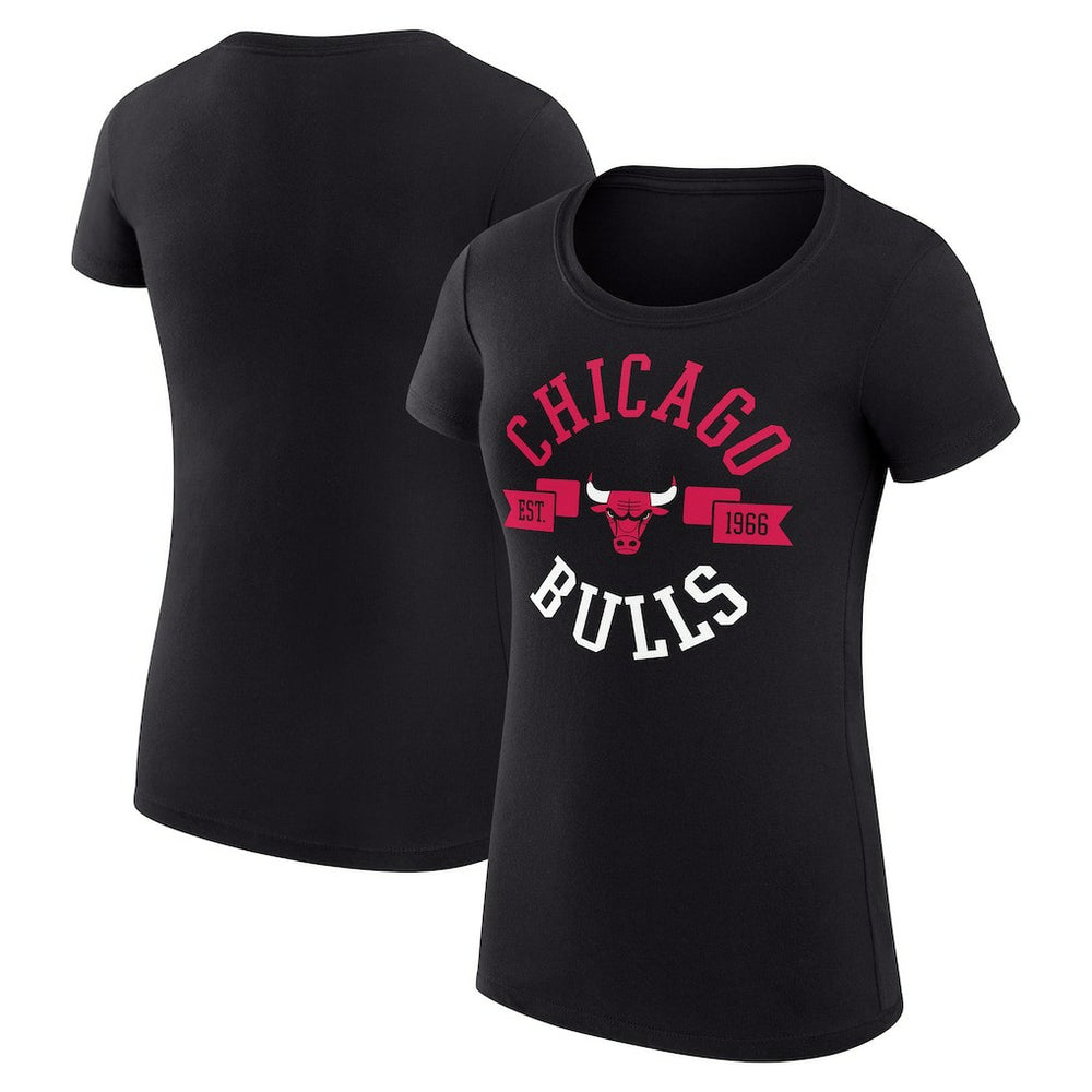 NBA - Chicago Bulls G-III 4Her by Carl Banks Women's Super-Slim Fit Lightweight Large City Logo T-Shirt - Black