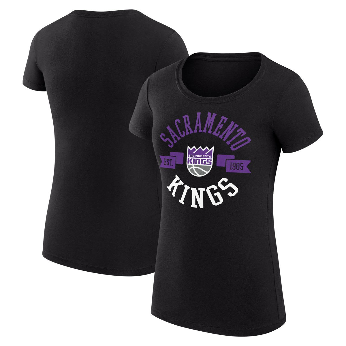 NBA - Sacramento Kings G-III 4Her by Carl Banks Women's Super-Slim Fit Lightweight Large City Logo T-Shirt - Black