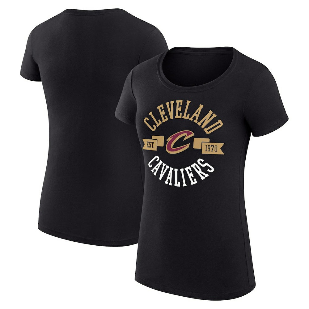 NBA - Cleveland Cavaliers G-III 4Her by Carl Banks Women's Super-Slim Fit Lightweight Large City Logo T-Shirt - Black
