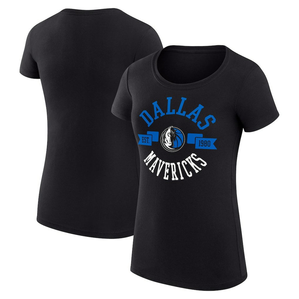 NBA - Dallas Mavericks G-III 4Her by Carl Banks Women's Super-Slim Fit Lightweight Large City Logo T-Shirt - Black