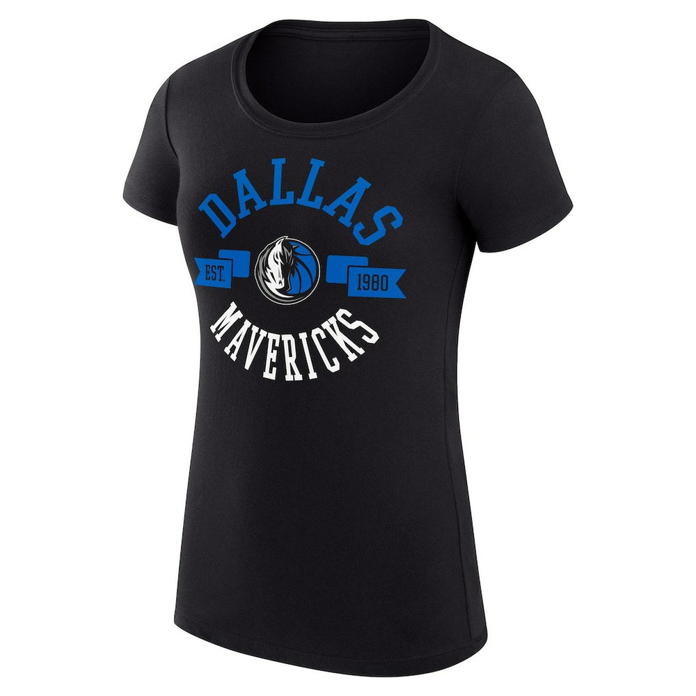 NBA - Dallas Mavericks G-III 4Her by Carl Banks Women's Super-Slim Fit Lightweight Large City Logo T-Shirt - Black