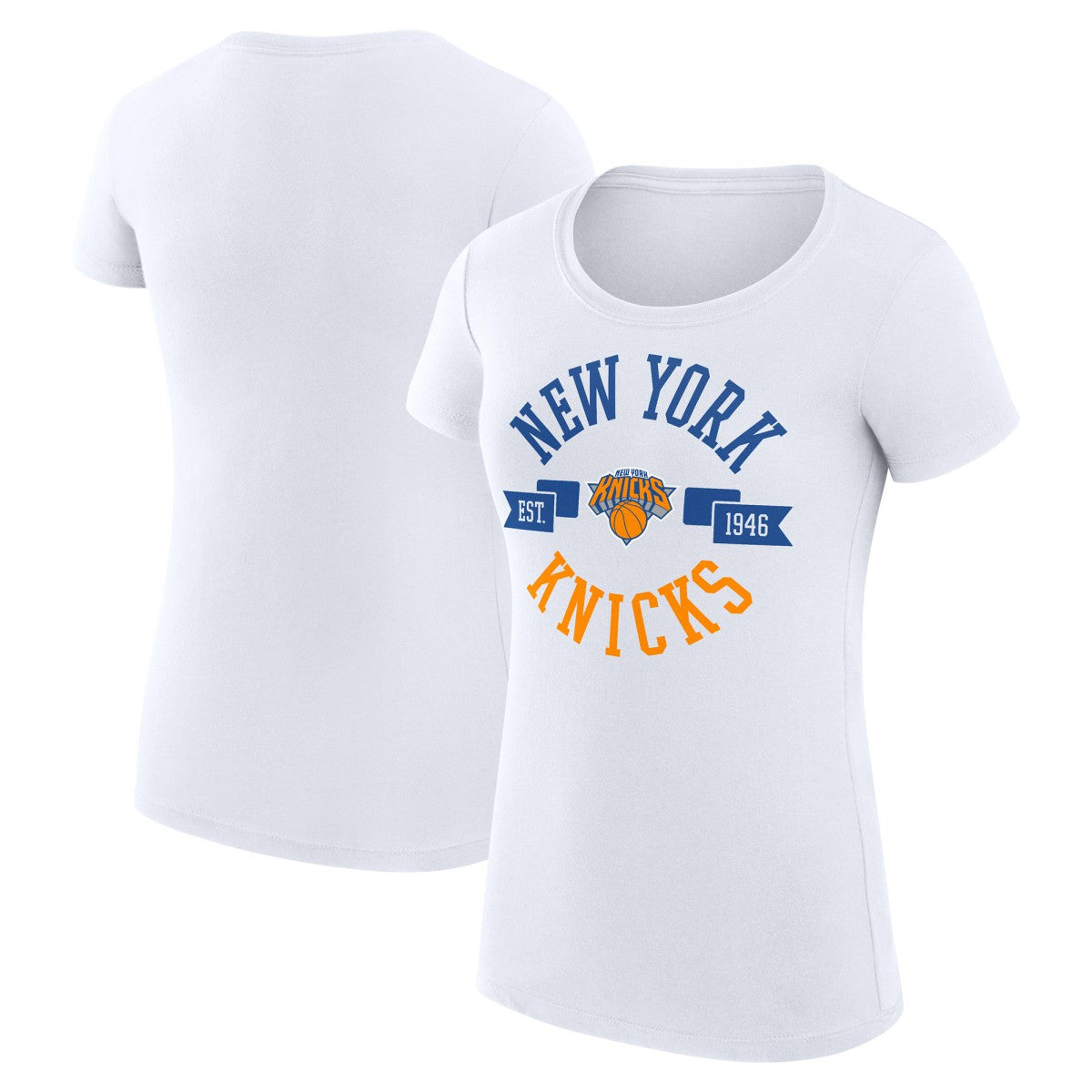 NBA - New York Knicks G-III 4Her by Carl Banks Women's Super-Slim Fit Lightweight Large City Logo T-Shirt - White