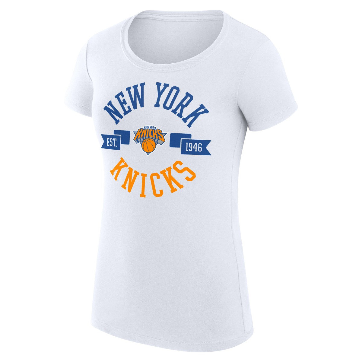 NBA - New York Knicks G-III 4Her by Carl Banks Women's Super-Slim Fit Lightweight Large City Logo T-Shirt - White