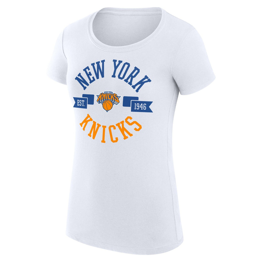 NBA - New York Knicks G-III 4Her by Carl Banks Women's Super-Slim Fit Lightweight Large City Logo T-Shirt - White