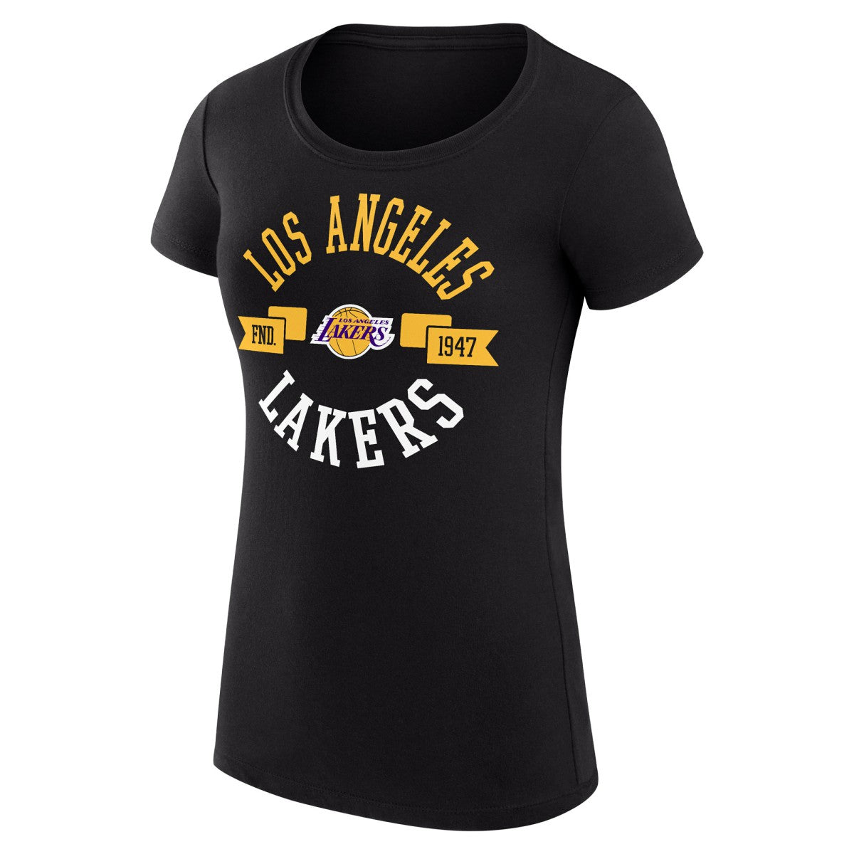 NBA - Los Angeles Lakers G-III 4Her by Carl Banks Women's Super-Slim Fit Lightweight Large City Logo T-Shirt - Black