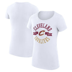 NBA - Cleveland Cavaliers G-III 4Her by Carl Banks Women's Super-Slim Fit Lightweight Large City Logo T-Shirt - White